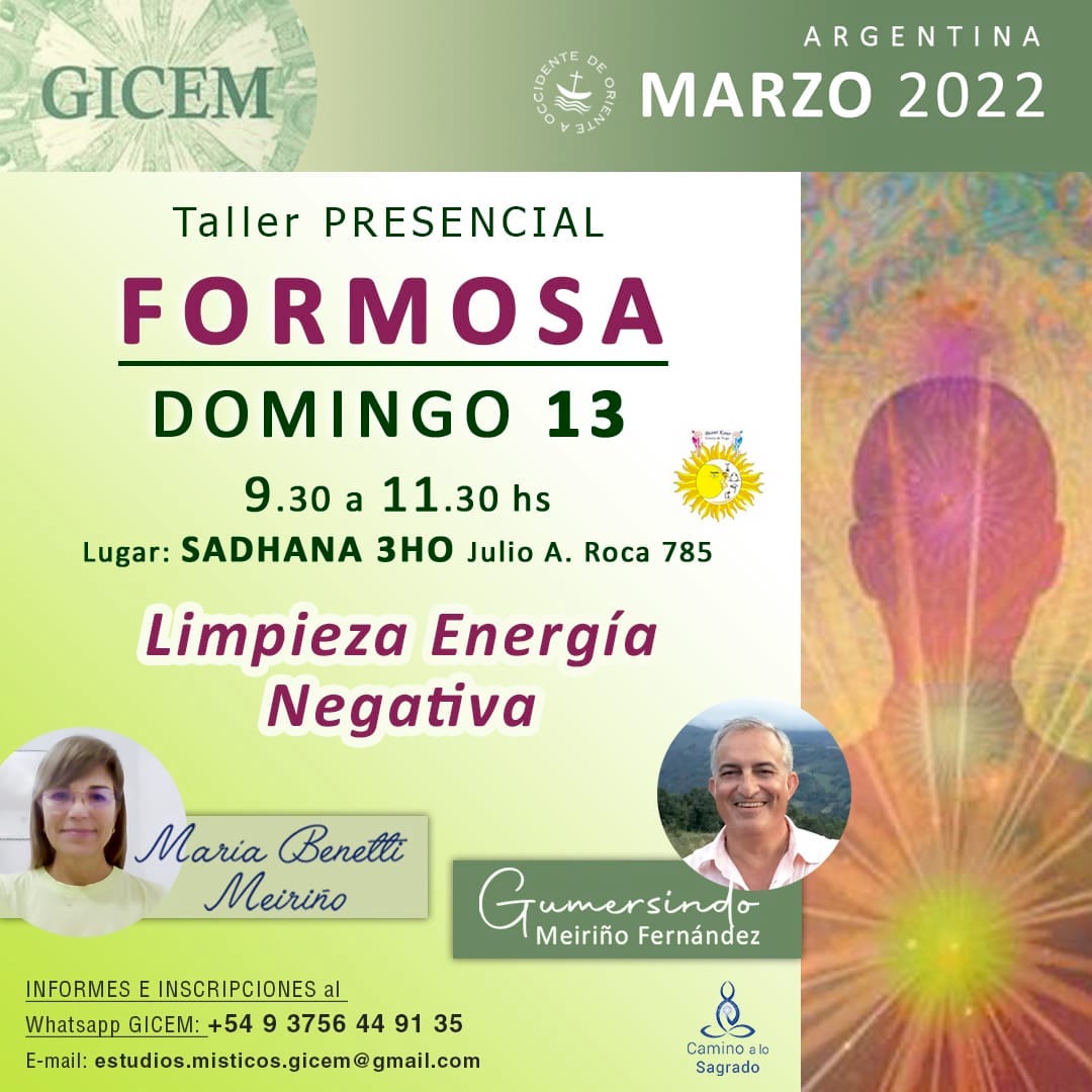 Taller en Formosa, Limpieza de Energía Negativa 9 Formosa gicem limieza de energias